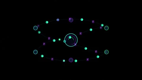 Futuristic digital constellation interface displaying complex cyber data ne.. Stock Footage 345984256