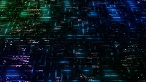 Futuristic digital control and data processing interface Stock Footage 154413274