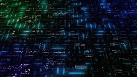 Futuristic digital control and data processing interface Stock Illustration