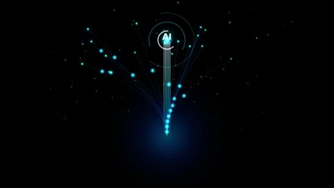 Futuristic Digital Core and Neural Data Stream Loop Stock Footage 345255355