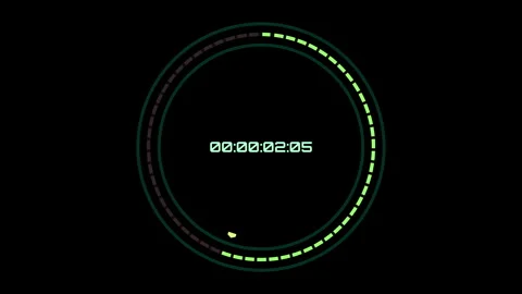 Futuristic digital countdown clock with loading bar animation Stock Footage 337358738