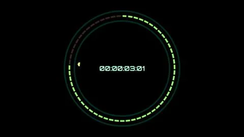 Futuristic digital countdown clock with loading bar animation 스톡 일러스트