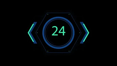 Futuristic Digital Countdown Display with Geometric Design Stock-Footage 341917877