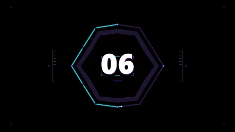 Futuristic Digital Countdown Timer Display Video stock 347004863