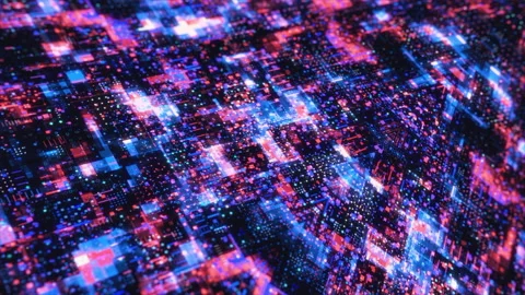 Futuristic digital cyber environment with big data analytic artificial Video stock 219421071