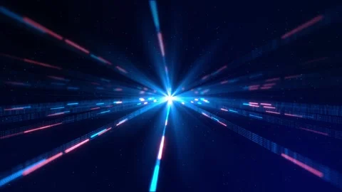 Futuristic digital cyberspace, sci-fi concept tunnel digital cyberspace tunnel c Stock Footage 341894450