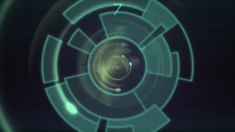 Futuristic Digital Dashboard Holographic Interface and Spinning Graphics Stock-Footage 304049492