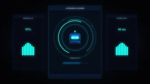 Futuristic digital dashboard interface, holographic data analysis, server s.. Stock Footage 348334820