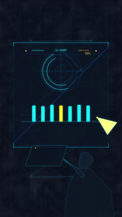 Futuristic digital dashboard interface, hud overlay, neon data analysis, bu.. Stock Footage 348334958