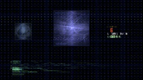 Futuristic Digital Data Analysis Display Vibrant Holographic Visuals Видео 303404207