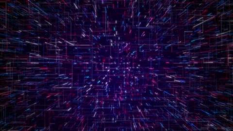 Futuristic Digital Data Background with Flowing Lines, Circuits, and AI Elements Stock Footage 310000031