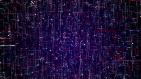 Futuristic Digital Data Background with Flowing Lines, Circuits, and AI Elements Stock Footage 310000223