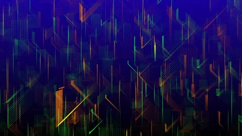 Futuristic Digital Data Background - High-Tech Animation with Glowing Lines Stock Footage 293905897