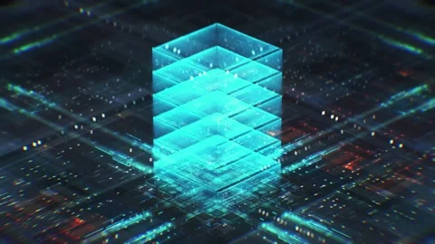 Futuristic Digital Data Center Animation Background Stock Footage 341547221