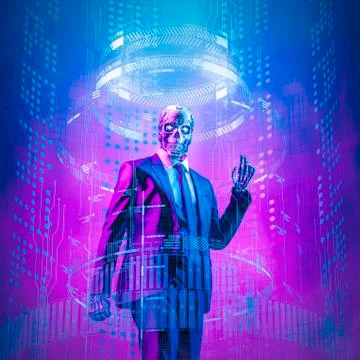 Futuristic digital data hacker Stock Illustration