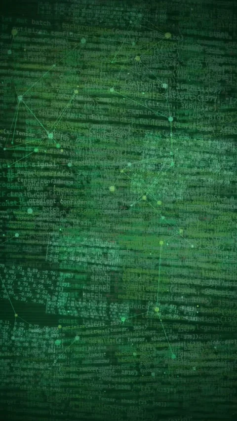 Futuristic Digital Data Network and Green Code Background Video stock 335372204
