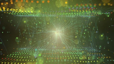 Futuristic Digital Data Network Background Glowing Particles Video stock 334042799