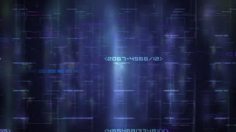 Futuristic Digital Data Network Background Glitch Code, Abstract Tech Stock Footage 337726535