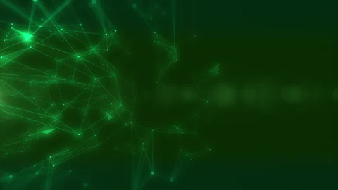Futuristic Digital Data with Network Lines Connection In Cyber Green Color Stock Footage 328449406