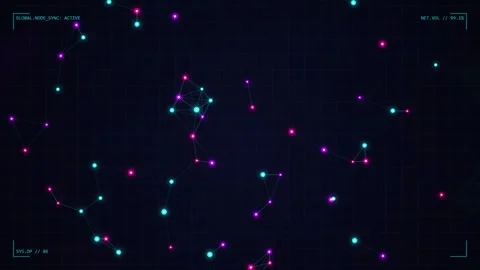 Futuristic Digital Data Network Synchronization Processing with Dynamic Ui .. 動画素材 347359885