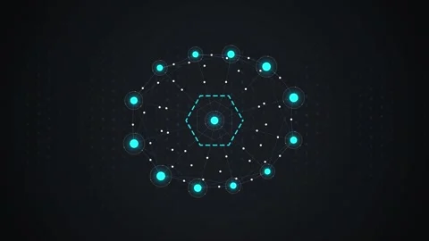 Futuristic digital data network visualization background for technology conce Stock Footage 344249009