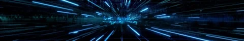 Futuristic Digital Data Space Flythrough, Blue Neon Seamless Loop 스톡 동영상 340618832