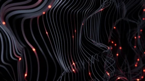 Futuristic digital data stream background with glowing curves loop animated Видео 331296866
