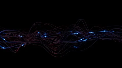 Futuristic digital data stream background with glowing curves loop animated Vidéo 331296867