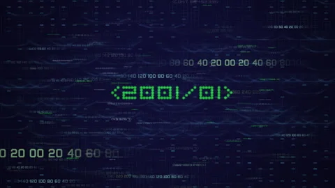 Futuristic Digital Data Stream Glitch Code Matrix Numbers Background Stockbeeldmateriaal 336099629