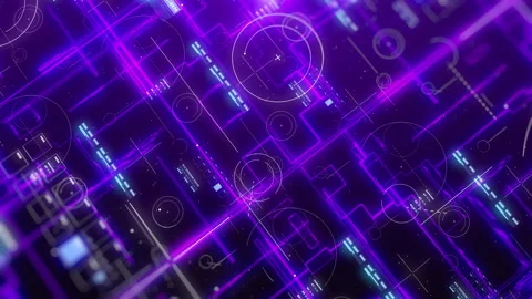 Futuristic Digital Data Stream with Glowing Lines of Abstract Binary Code. 動画素材 344029032