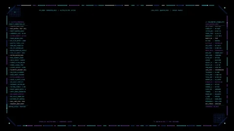 Futuristic Digital Data Stream Interface Display Video stock 347004599