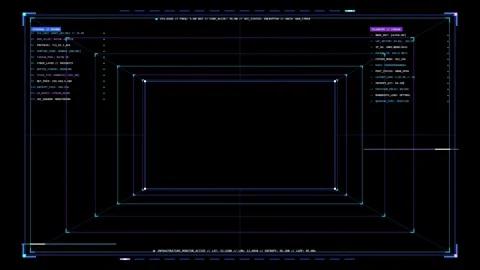 Futuristic Digital Data Stream Interface Stockbeeldmateriaal 347004745