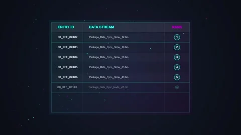 Futuristic Digital Data Stream Interface with Glowing Neon Lines and Particle Stock Footage 348421707