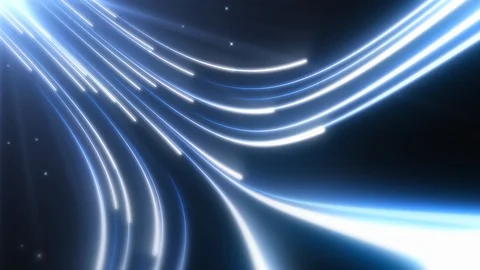 Futuristic Digital Data Stream Light Ray Beams Flow in Cyberspace Stock Footage 126019761