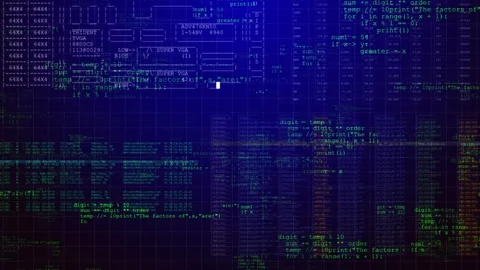 Futuristic digital data stream Programming code with glowing lines of abstract b Stock Footage 311800624