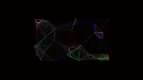 Futuristic digital data stream visualization showing interconnected nodes a.. Stock Footage 337161956