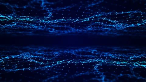 Futuristic digital data transfer concept. High-speed double data stream of .. Illustrazione stock