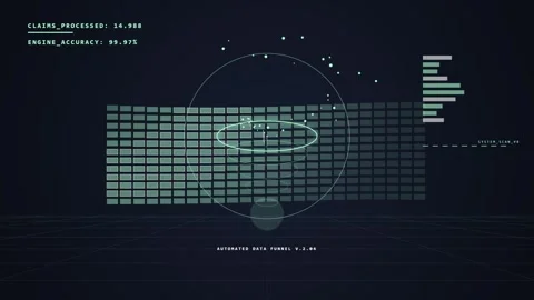 Futuristic Digital Data Visualization HUD Interface with Sphere and Grids Stock Footage 348413161