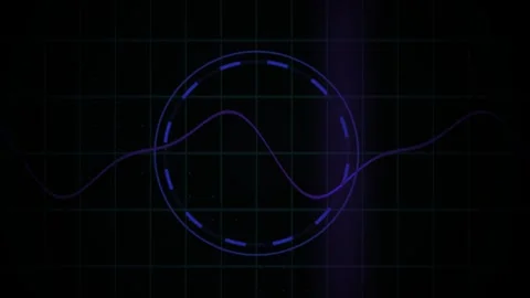 Futuristic Digital Data Waveform HUD Interface Animation. Stock Footage 340525645