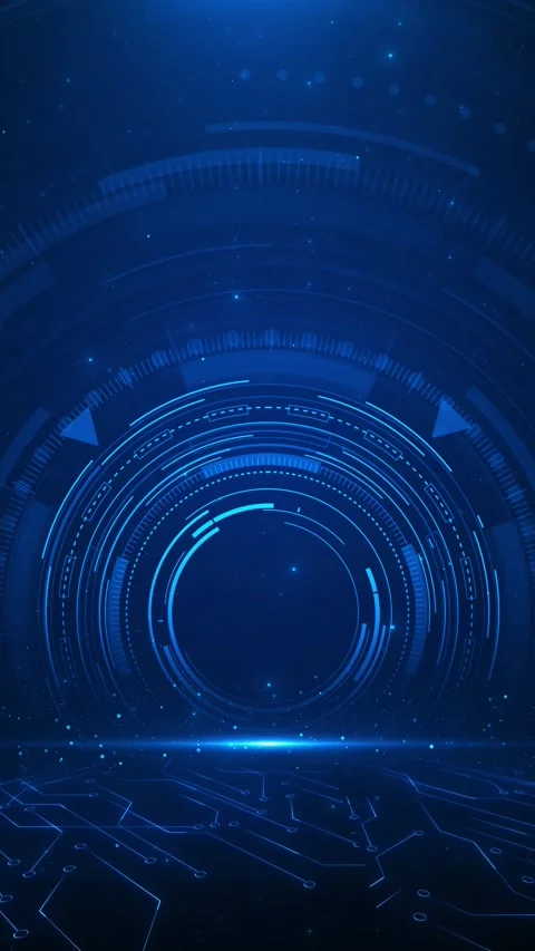 Futuristic digital design with glowing lights and data circles, Concept for Video stock 312579005