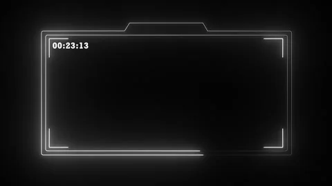 Futuristic Digital Display Frame with Glowing UI Elements and Countdown Timer Stock Footage 336180651