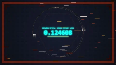 Futuristic Digital Display with Glowing Data and HUD Elements Stock Footage 348415711