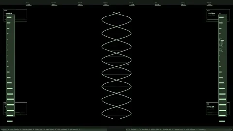 Futuristic digital dna structure animation with data hud interface. Stock Footage 337787812