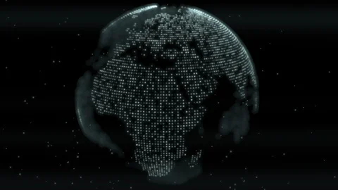 Futuristic Digital Earth Planetary Globe Grid Glowing Hologram Stock Footage 123279873