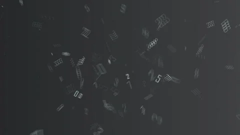 Futuristic digital elements floating in dark space Stock Footage 325668526