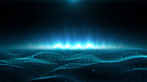 Futuristic digital energy particles wave background, seamless technology loop 4K Stock Footage 304888482