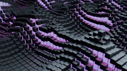 Futuristic Digital Environment Showcasing Vibrant Neon Valleys And Dynamic Voxel Stock Footage 333794838