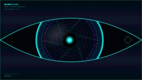 Futuristic Digital Eye Animation with Glowing Interface Elements for Advanc.. Stock Footage 347362133