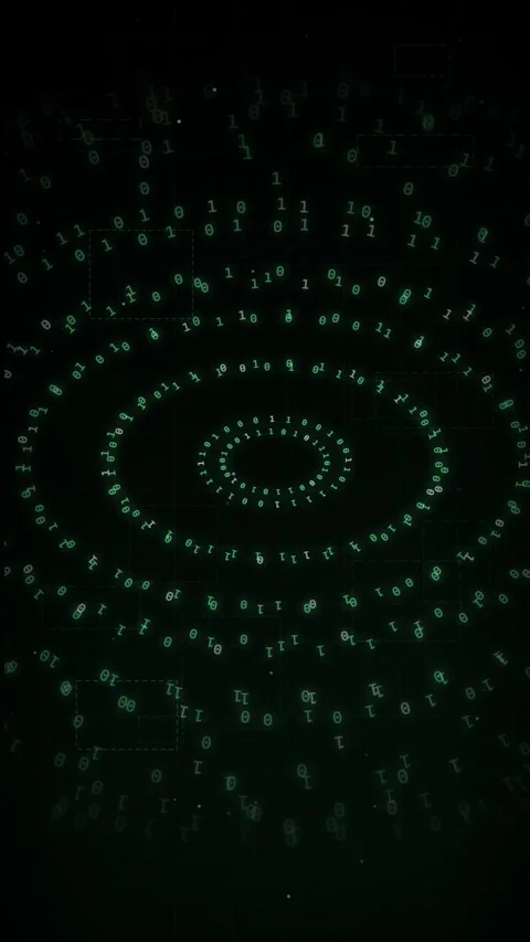 Futuristic Digital Eye Binary Code Animation Background Video stock 335343488