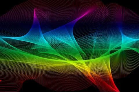 Futuristic digital flowing wave pattern with luminous light Illustration